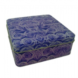 Square cookie tin box