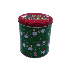 Christmas Round Shape Tin Box